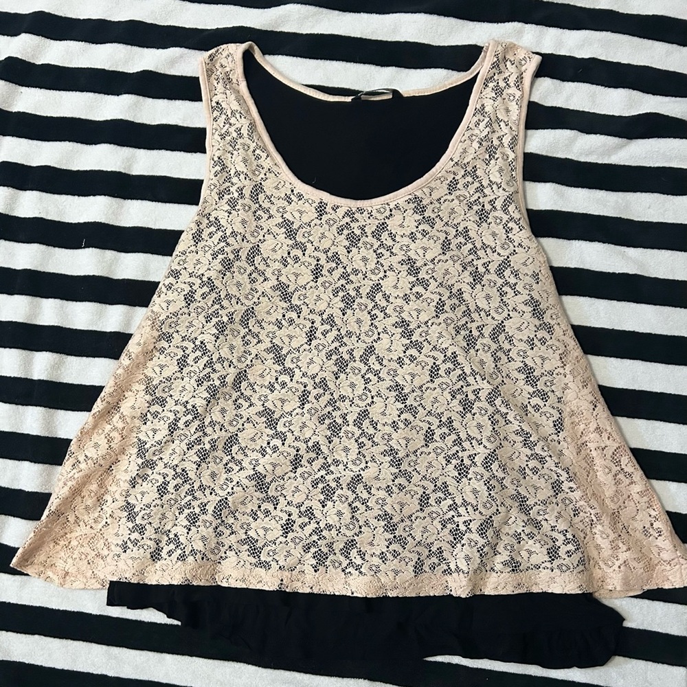 Elegant Lace Women's Blouse in Cream and Black